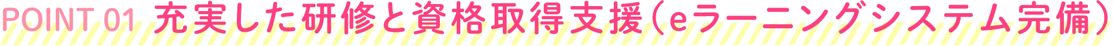 POINT01 充実した研修と資格取得支援